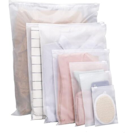 Ziplock Bags For Clothes 35 Pcs Frosted Resealable Bag Plastic Zip-lock Seal Clothes Bags For School Trip Reusable Travel Waterproof Storage Clothes B (1/5)