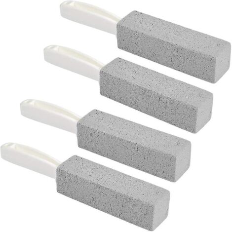 Dhrs Nettoyant pour toilettes en pierre ponce 4 pièces avec poignée - Pierre de nettoyage en pierre ponce pour toilettes compatible (1/4)