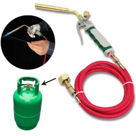 de Brasage Professionnelle à Double Interrupteur de Gaz Propane 1,6 M Tuyau D'Allumage Outil de Soudage à la de Gaz pour le Chauffage Du Barbecue (1/5)
