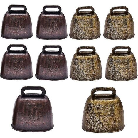 Cloche de Vache 10 pièces Cloches en cuivre en métal Mini Cloche de chèvre Vintage pour Vache Cheval Mouton (1/5)