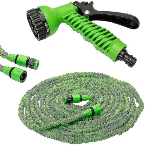 (200 pieds) Tuyau d'arrosage extensible avec 7 fonctions Pistolet à peinture (1/4)