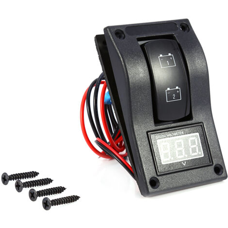 12V DC Marine Boat Voltmètre LED Panneau de test de batterie double Interrupteur à bascule On OFF on (1/5)