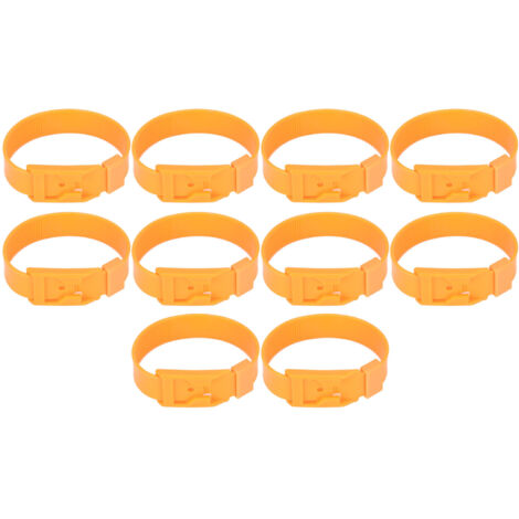 10 pièces collier de chèvre bandes d'identification de moutons anneau de marquage de bétail équipement agricole 36 cm Orange