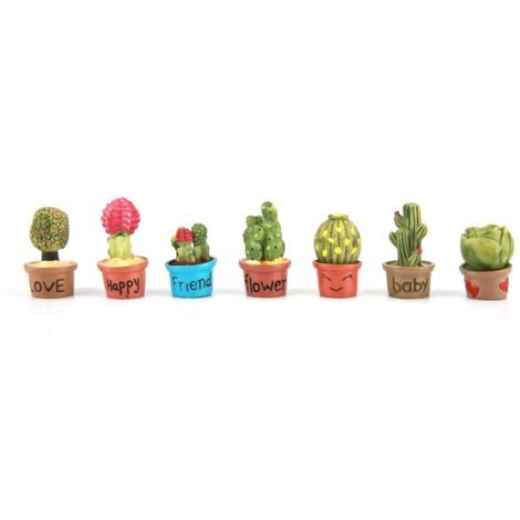 Tiny Cactus Miniature Plantes Succulentes Pot Dollhouse Décoration Mini Plante (7 Pcs) (1/5)