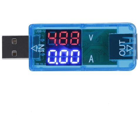 Testeur USB, affichage LCD couleur Voltmètre Ampèremètre Compteur de courant Chargeur multimètre Testeur USB Vitesse de test des câbles du chargeur(Bleu)