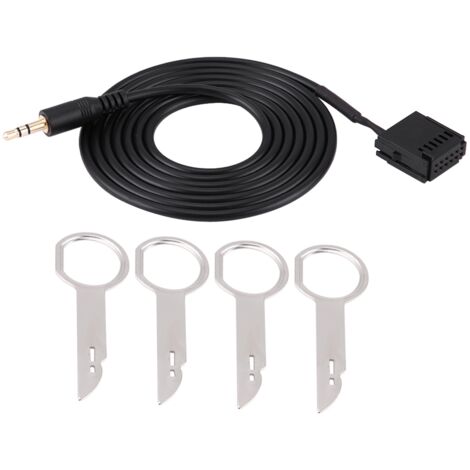 Adaptateur de cble auxiliaire Audio de voiture pour Ford 6000CD Mondeo Fiesta avec clés d'outil de suppression de CD (1/5)