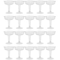 Crea – Lot de 20 flûtes à champagne en plastique transparent – Design élégant pour fêtes – Réutilisables et faciles à nettoyer