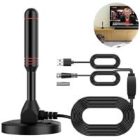 Crea – Antenne terrestre intérieure HDtv avec amplificateur – Gain 25 dBi – Longueur câble 1,5 m – Portée jusqu'à 120 miles