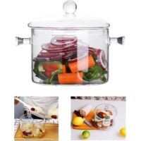 Glass Cooking Pot - 2l/67oz Glass Saucepan Heat-resistant Borosilicate Glass Handmade Cookware Set Stovetop Pot - Safe For Pasta Noodle Soup Milk T
