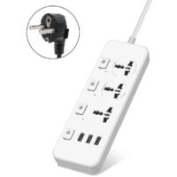 Us/uk/eu Power Strip 5v2.1a Surge Protector With 3 Outlets & 3 Usb Ports