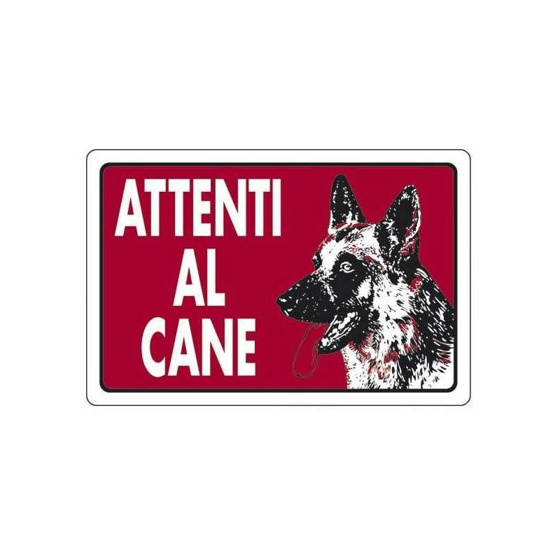 Cartello giallo in alluminio ATTENTI AL CANE