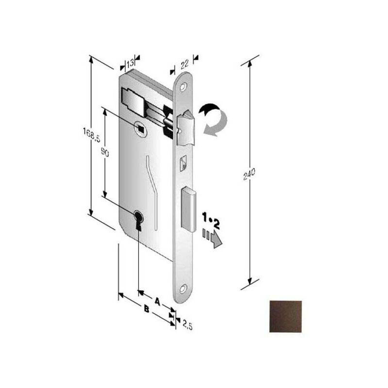 Serratura Patent Mm 8X90 E30 Bt Bronzata Gb