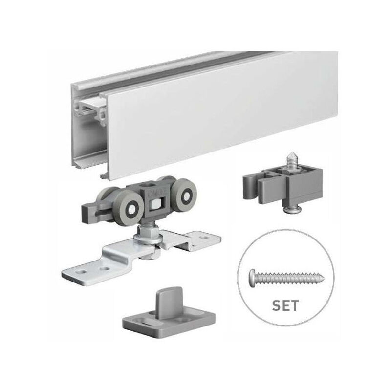 BINARIO KIT PER PORTA SCORREVOLE CM 200 Portata KG.70 COMPASS - Foto 9