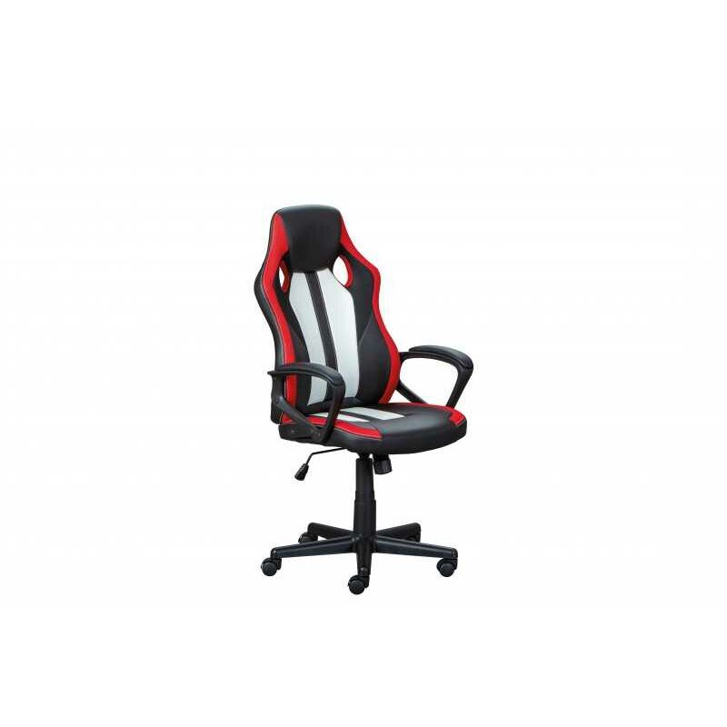 Il numero 1 del risparmio-POLTRONA GAMING ERGONOMICA ALTEZZA REGOLABILE CON  CUSCINO NERO E ROSSO