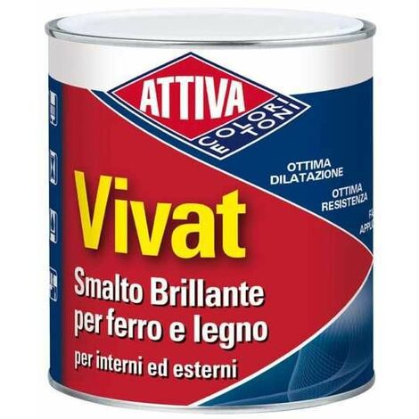 ATTIVA VIVAT SMALTO SINTETICO BRILLANTE MARRONE CHIARO 0,750 LT PER LEGNO E  FERRO