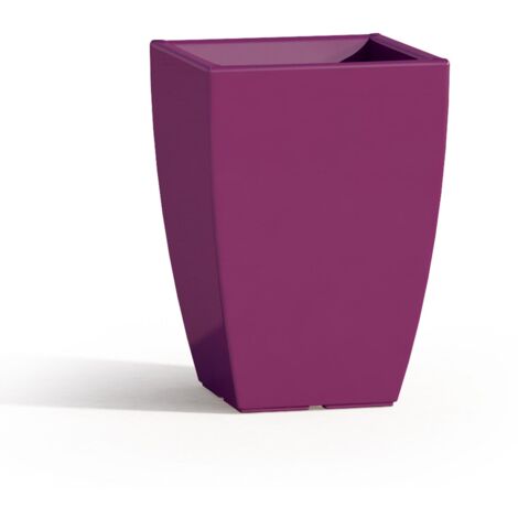Vaso quadrato in resina mod. Parodia 33x33 cm h 50 viola