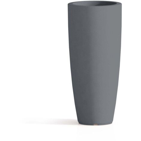 Vaso tondo in resina h 70 mod. Agave grigio