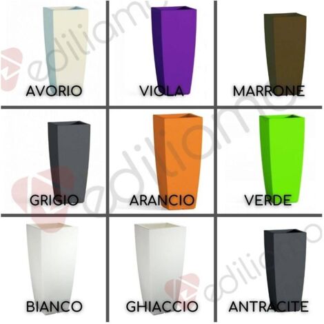 Vaso STILO SQUARE ANTRACITE 33x33x70cm - Per Interni Ed Esterni - Foto 7