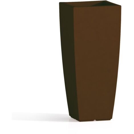 Vaso in Polimero Monacis Stilo Square Top Marrone - cm 39 X 39 - h 90 cm.