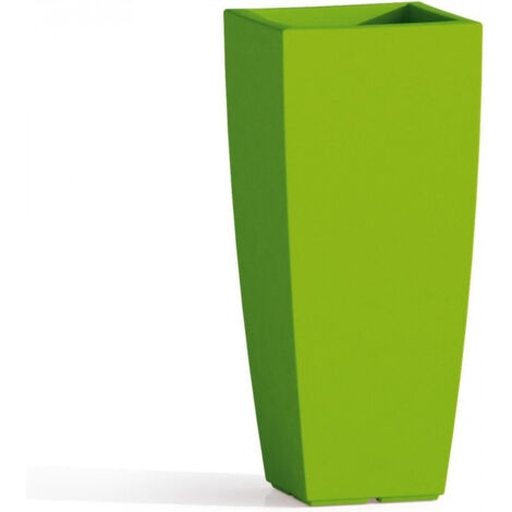 Vaso alto moderno di design 39x39 H90 in polimero verde resistente per interno ed esterno - Made in Italy - Monacis