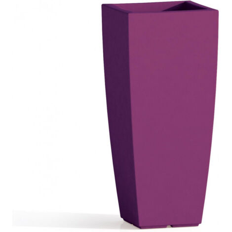 Vaso alto moderno di design 39x39 H90 in polimero viola resistente per interno ed esterno - Made in Italy - Monacis