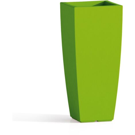 Vaso in resina quadrato mod. Agave 33x33 cm h 70 verde (1/10)