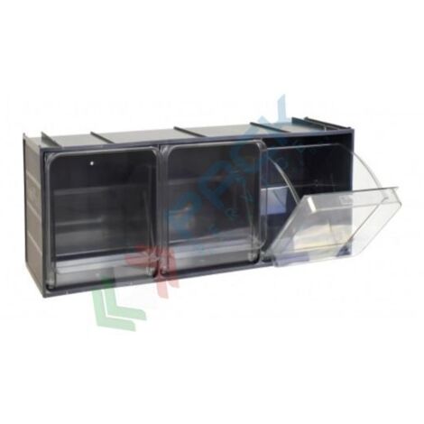 Cassettiera Crystal Box C 3 in plastica trasparente, dimensioni 600x200x215 mm, Mobilplastic (1/2)