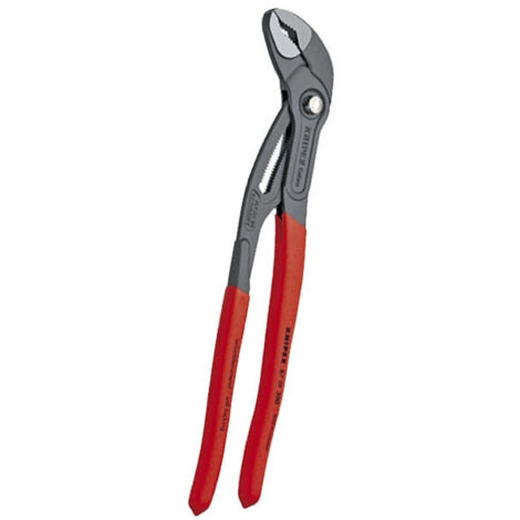 KNIPEX 87 01 125 SB Cobra® Pinza regolabile di nuova generazione per tubi e dadi Rivestita in plastica antiscivolo bonderizzata grigia 125 mm