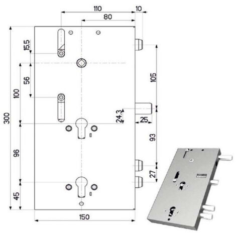 Serratura Sic.Triplice Sx 89F30 Mottura