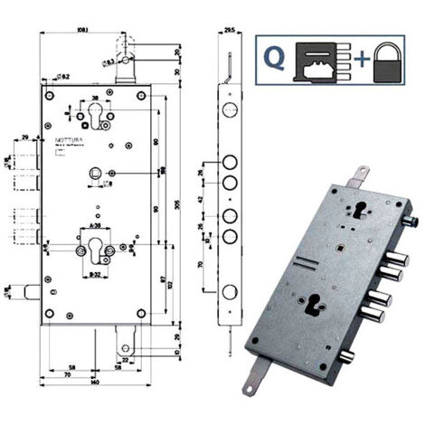 Serratura Sic.Triplice 898T1 Mottura