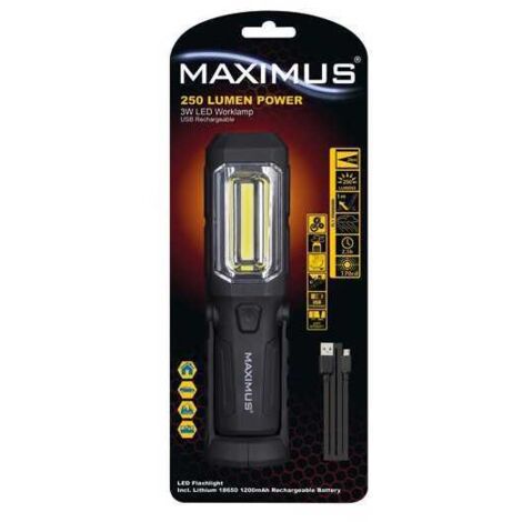 Lampada LED Ricaricabile HTBAKOI - Doppia Luce LED+COB, Base Magnetica, Gancio 360&deg;, Per Officina