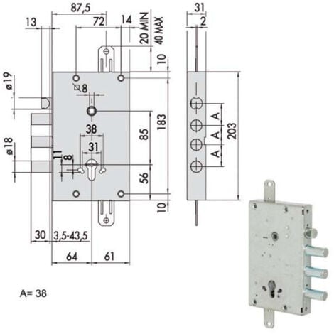 Serratura Sicurezza Triplice 00Ca 56515-38-B Cisa