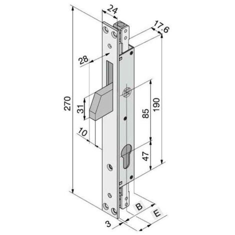 Serratura Interna in Ferro Welka 085.19.01.0 con Cilindro di Sicurezza e Design Resistente