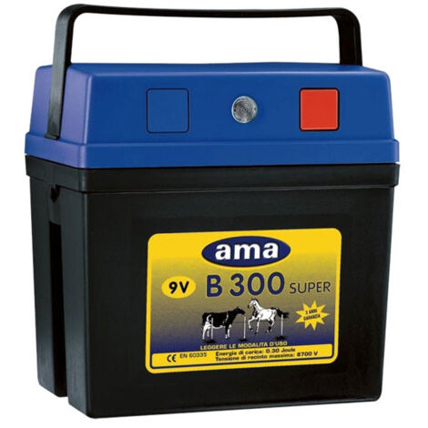 Elettrificatore per Recinti Ranch Ama B 300 con Batteria da 9V � Potenza 0,3 Joule