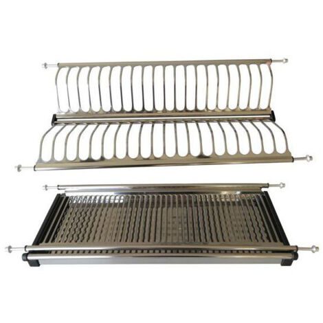Scolapiatti in Acciaio Inox da 56 cm con Raccogligocce - Metal Style