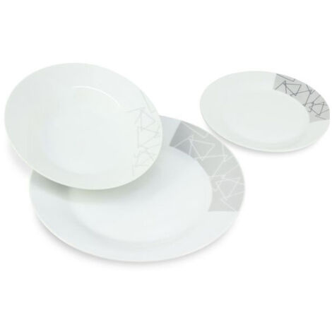 Servizio Piatti Porcellana Grey Pz 18 Xtra