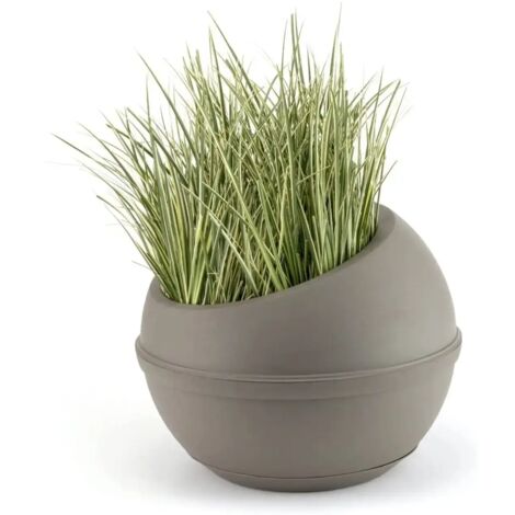 Bama Vaso Fiori Di Terra In Resina, Colore Cappuccino, Diametro 40 Cm, Resistente Agli Urti E Ai Raggi UV, Garanzia 3 Anni