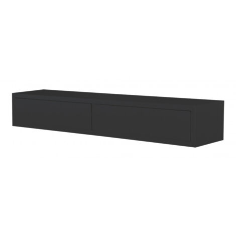 Mensola da Muro Domino con Cassetto Nero  88.2x13.4x20 cm Sanitec