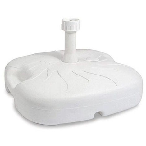 Ipae Progarden – Base per ombrellone in plastica bianca 44x44x12 cm – Da riempire con acqua o sabbia – Per uso esterno – Peso 1 kg (1/6)