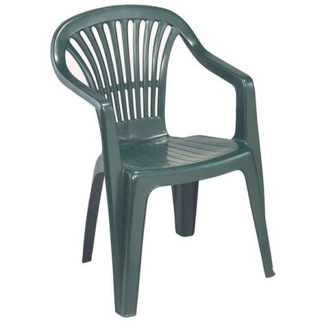 SEDIA POLTRONCINA PLASTICA VERDE POLIPROPILENE SCHIENALE BASSO IMPILABILE SCILLA