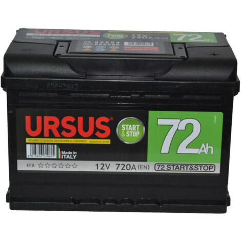 Batteria auto Ursus Start&Stop 72Ah – 12V – Tecnologia EFB – Avviamento sicuro (1/3)