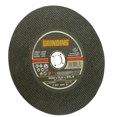 Mola abrasiva per il taglio di ferro e acciaio inox a centro piano -Ø 300 x 2.8 - foro 25.4 mm (1/5)