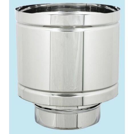 Fumaiolo a botte inox Ø8 cm – Antivento e antipioggia – Acciaio AISI 304 (1/3)