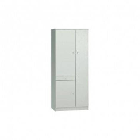 Armadio multiuso tre ante un cassetto Bianco 77x34x h183 cm (1/6)