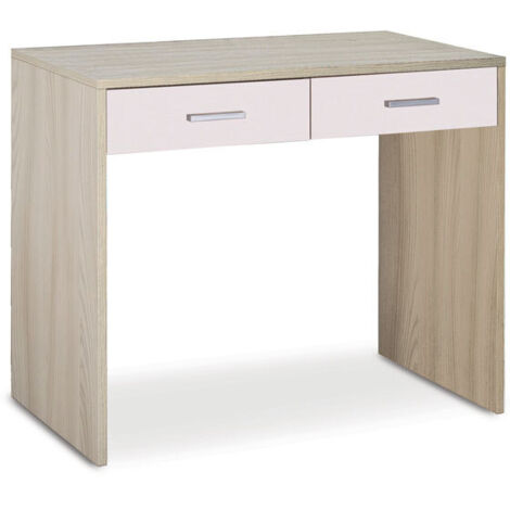 Scrivania 2 Cassetti 91L x 55P x h76 – Finitura Olmo Chiaro e Bianco Fiammato – Sarmog (1/3)