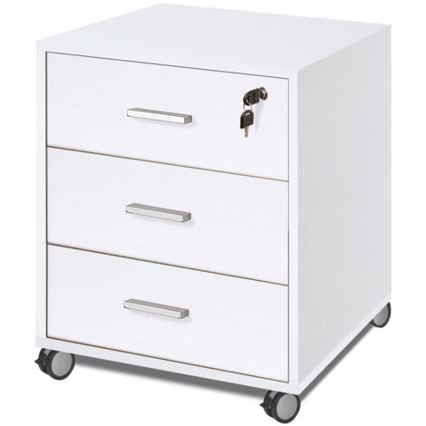 Cassettiera 3 Cassetti 50L x 41P x h70 – Finitura Bianco Fiammato – Sarmog (1/5)