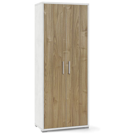 Mobile 2 Ante 71L x 41P x h182 – Finitura Bianco Opaco e Legno Noce – Sarmog (1/2)