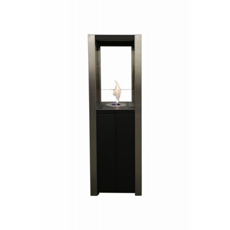 Biocamino pavimento Nevada Nero 1,5 kW – vetro frontale, altezza 120 cm, potenza decorativa – Tecno Air System