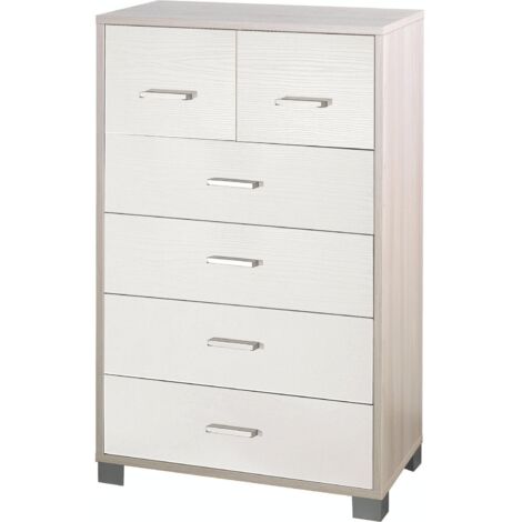 Mobile 4 + 2 Cassetti 70L x 41P x h112 – Finitura Olmo Chiaro e Bianco Fiammato – Sarmog