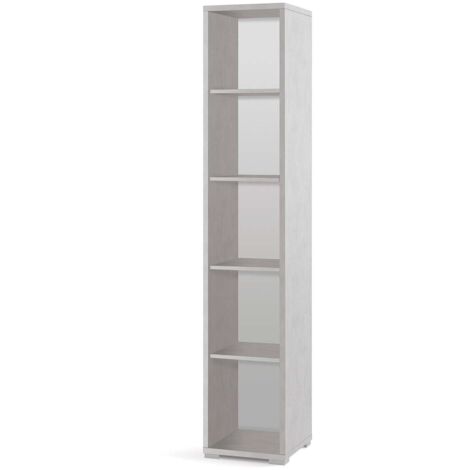Libreria moderna alta in legno Bianco Ossido quattro ripiani 39x41x h199 cm (1/5)